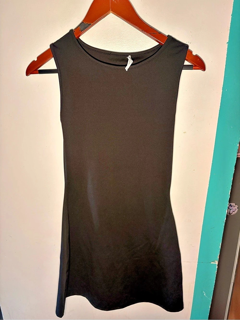 Peppermayo Black Solid Round Neck Sleeveless Mini Dress Womens Regular 4